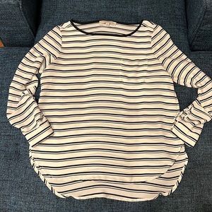 Black and white striped blouse